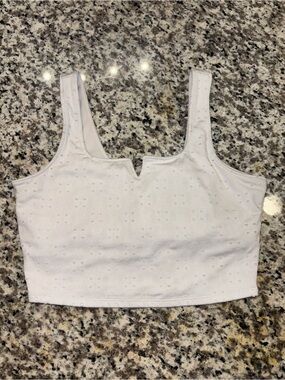 Off white cropped workout tank